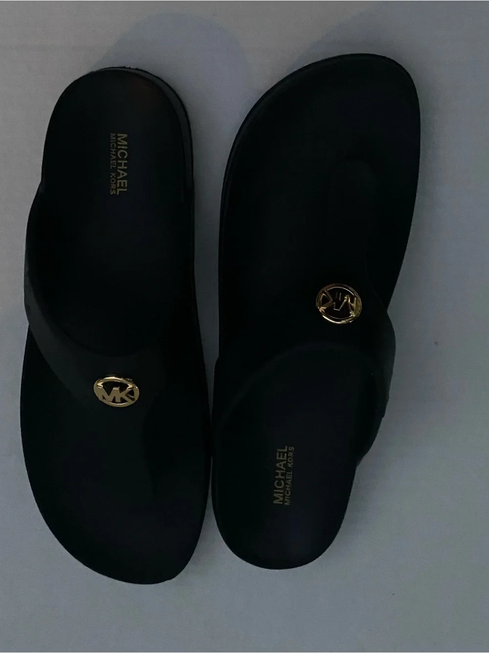 Michael Kors Lilie Jelly Sandals Black Thongs / Gold Size 11